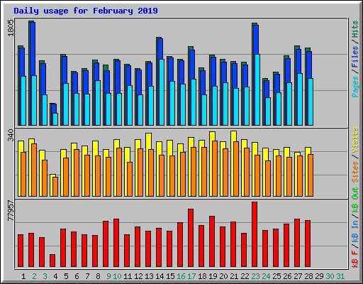 Daily usage for February 2019